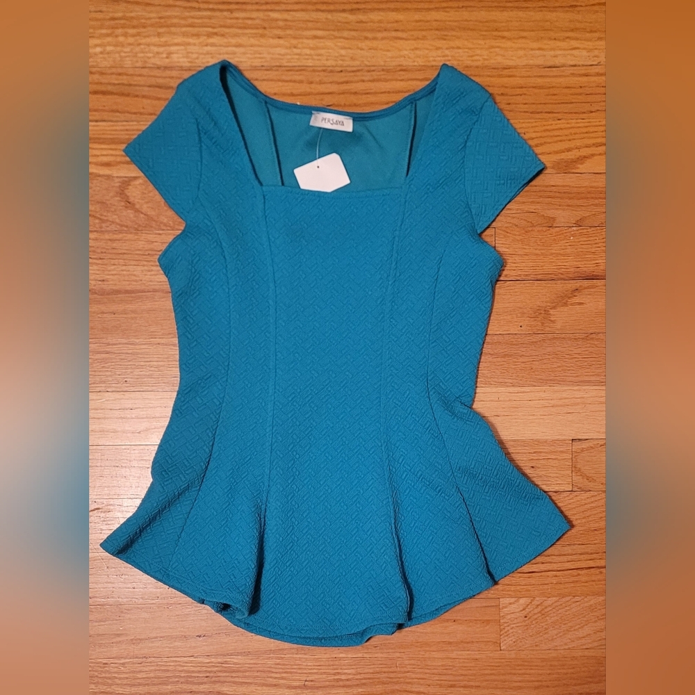 Vintage Turquoise Peplum Women's Top- NEW!!!